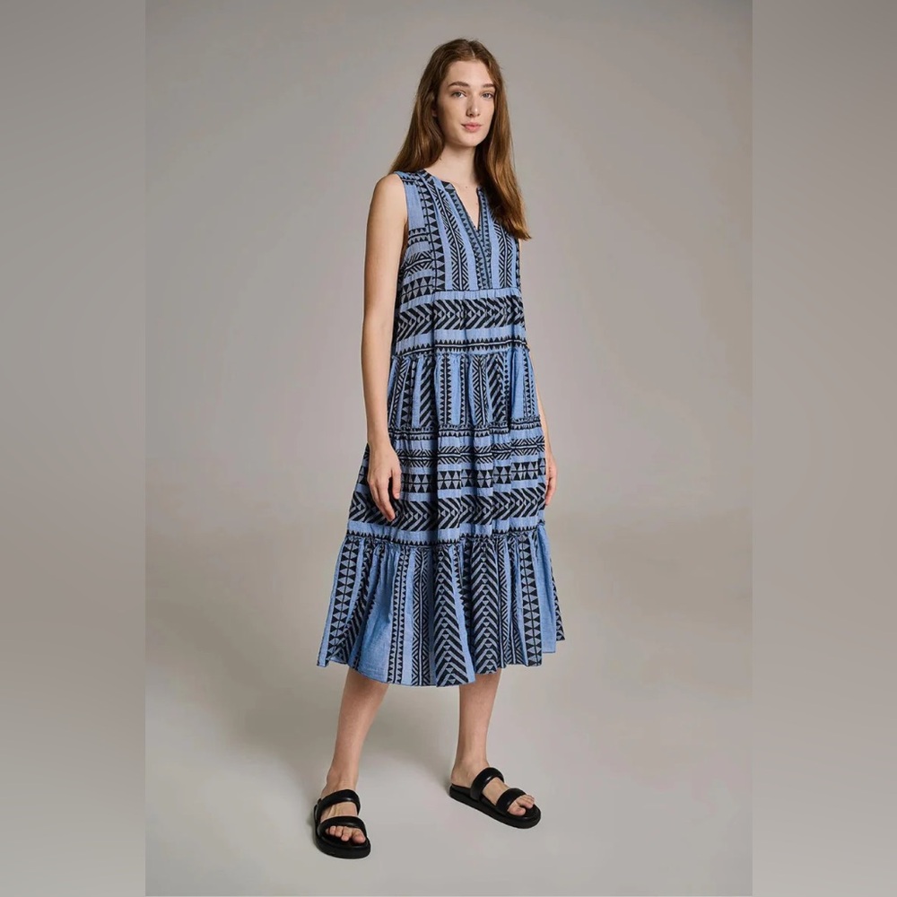 Bellambra A-line Blue Linen Dress (Size L)